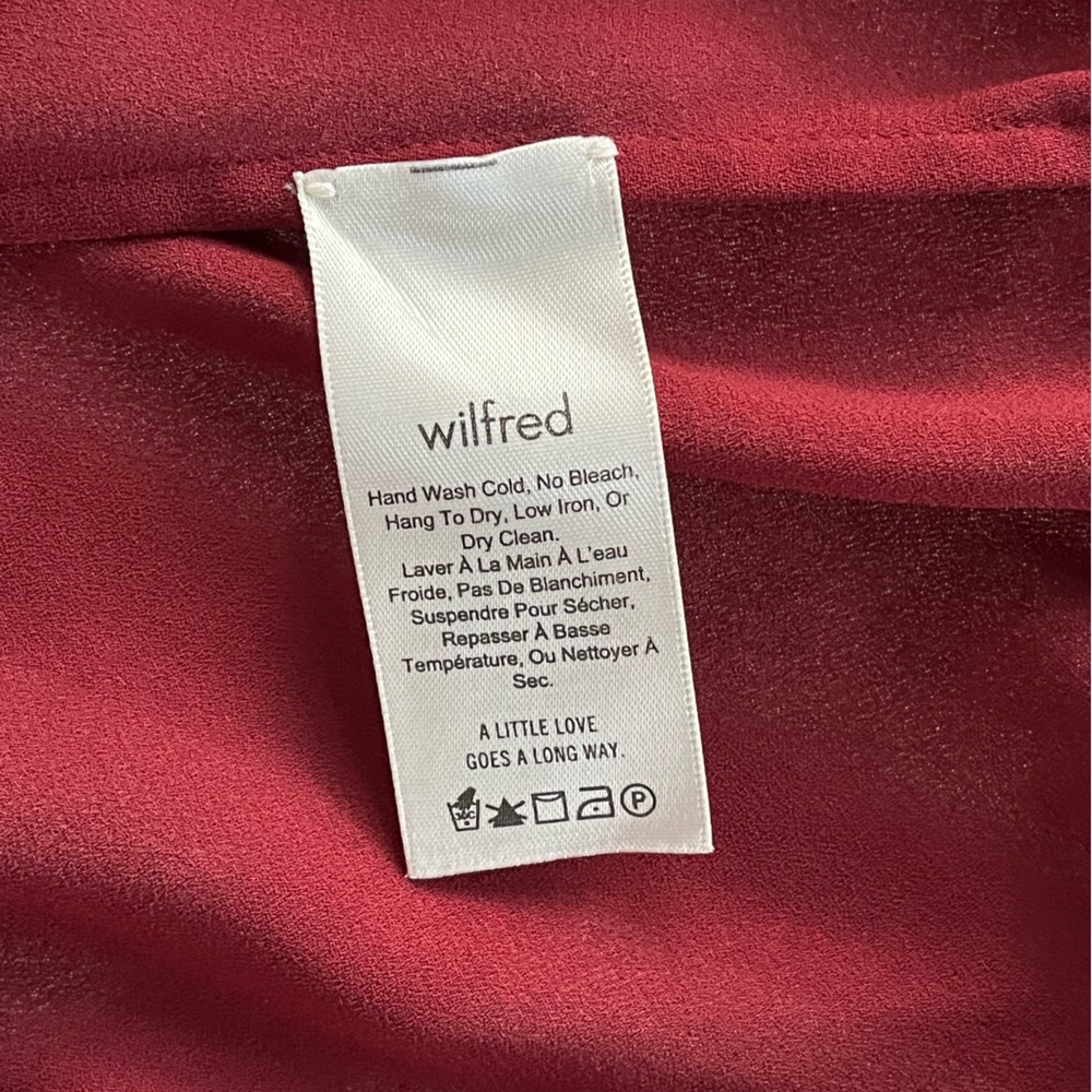 Aritzia Wilfred Eleonora Off-Shoulder Boho Burgundy Formal Fall Blouse Sz M - Picture 11 of 13